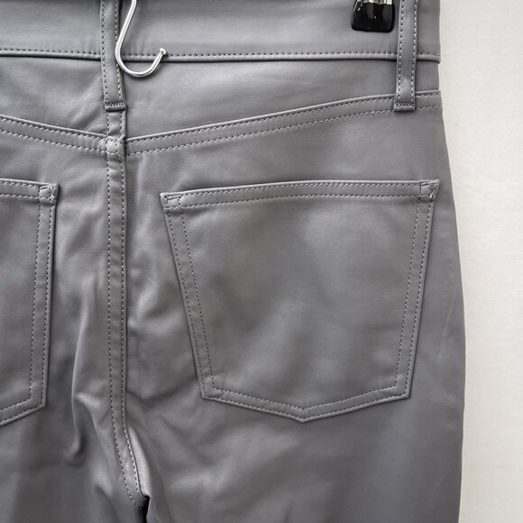 Gap Vintage Slim High Rise Faux Leather Ankle Pants Gray Women's 26/12R‎ - Picture 4 of 11
